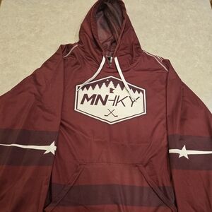 UNRL Minnesota Hockey, Maroon Hooded Sweatshirt. Size 2XL.